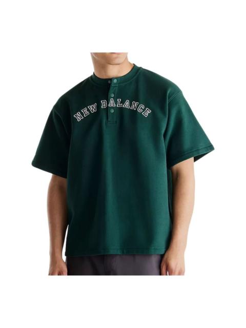 New Balance New Balance x Shohei French Terry Henley Neck T-Shirt Asia Sizing 'Nordic Green' MT62V56ZNOG
