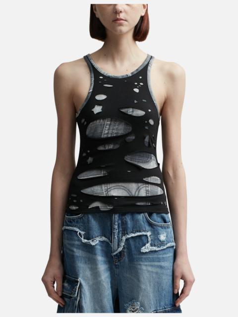 TATY LASER CUT-OUT SLEEVELESS TOP