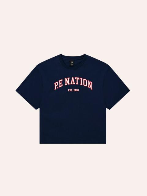 P.E NATION CORE OVERSIZED TEE IN DARK NAVY
