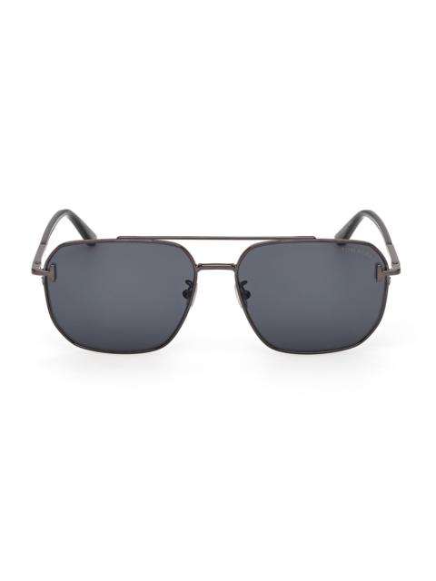 TOM FORD Men's 61MM Aviator Sunglasses - Shiny Black