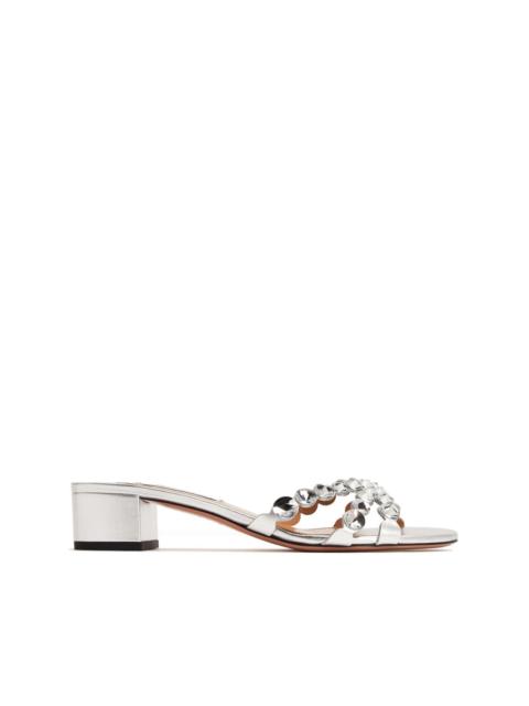AQUAZZURA Crystal Mirage 35mm leather mules