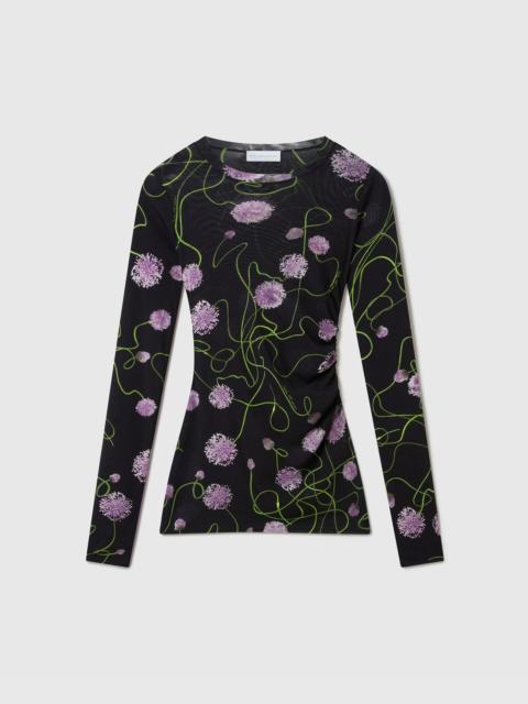 Stella McCartney Mesh Twisted Floral Top