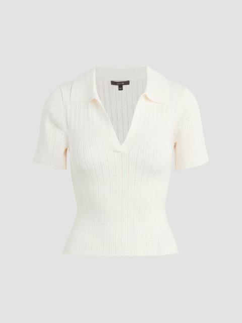 Joe's Jeans Women's The Jess Pointelle Polo Shirt - Milk