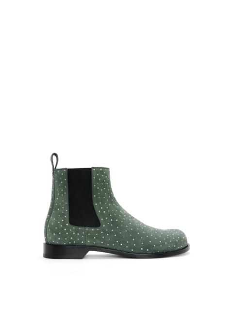 Campo Chelsea boot in suede calfskin and allover rhinestones