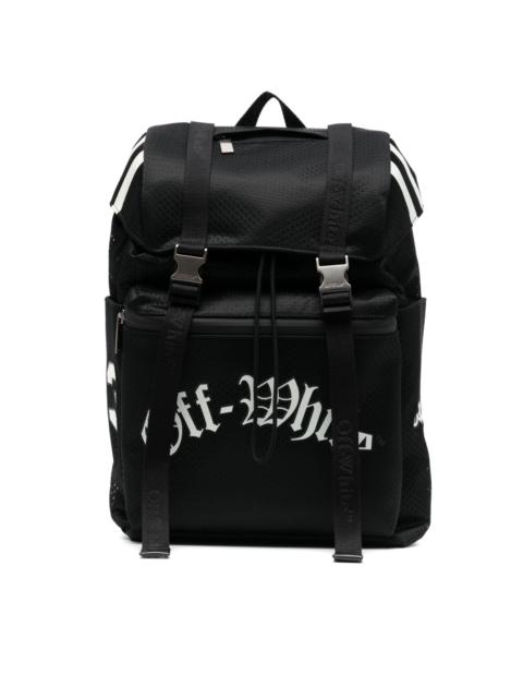 logo-print mesh backpack