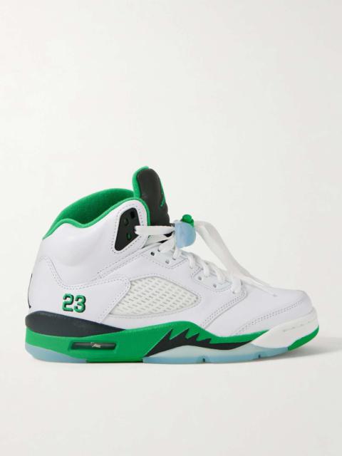 Jordan Air Jordan 5 Retro rubber-trimmed leather high-top sneakers