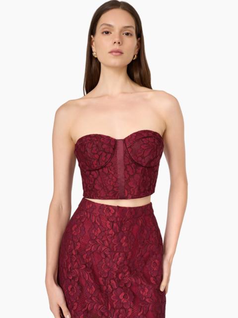 CAMI NYC BRIDGES STRAPLESS LACE CORSET COMPOTE