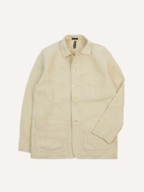 Drake's Ecru Linen Five-Pocket Chore Jacket