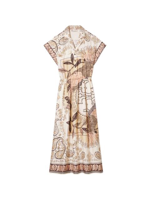 TORY BURCH waisted silk shirtdress
