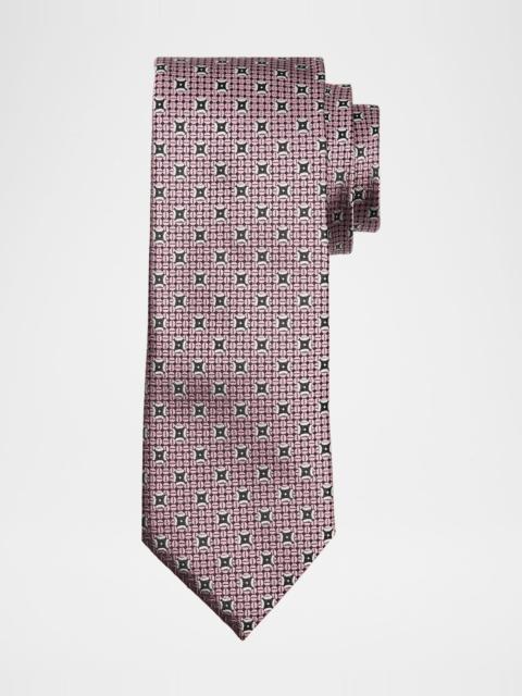 ZEGNA Men's Woven Medallion Silk Tie