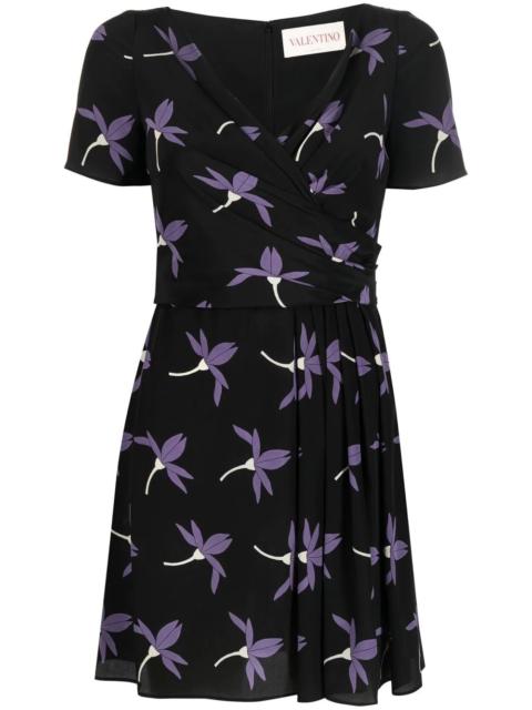 Valentino floral-print pleated dress