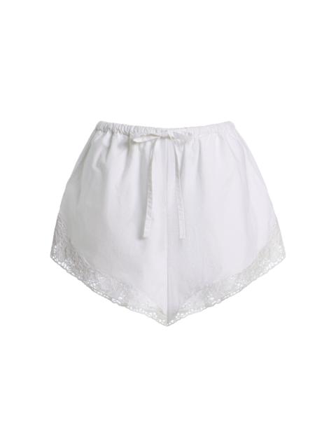ROTATE Cotton Drawstring Shorts white