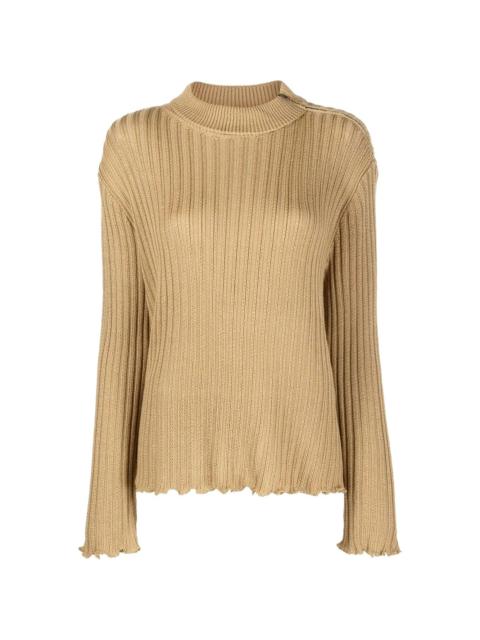 ribbed high neck jumper