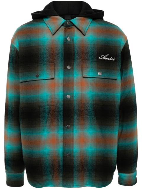 AMIRI check embroidered-logo shirt jacket