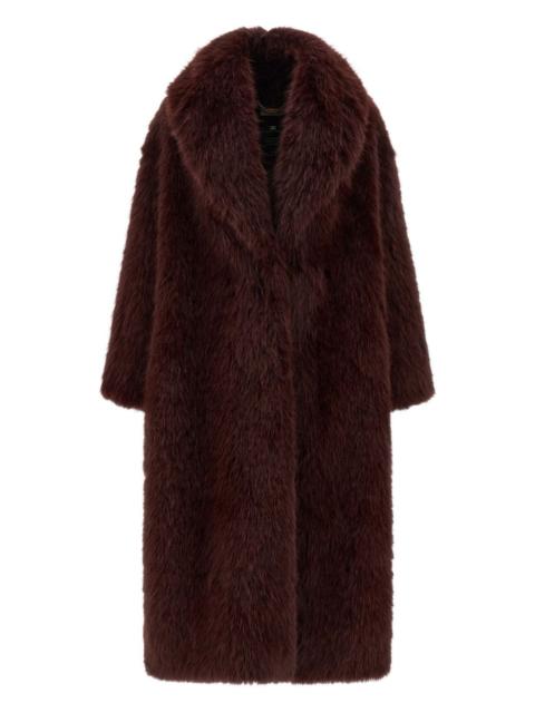 ELISABETTA FRANCHI shawl-collar faux-fur coat