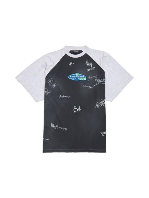 Men's Banana Raglan Oversized T-shirt in Black Faded