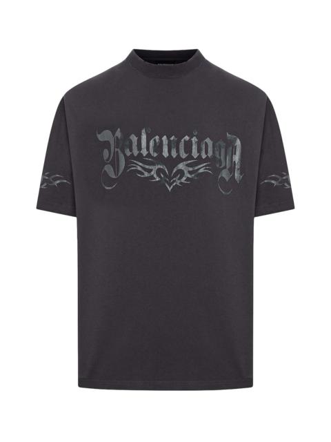 BALENCIAGA Tacky Tribal Gothic Logo T-Shirt "Black" 764235 TRVA3 1576