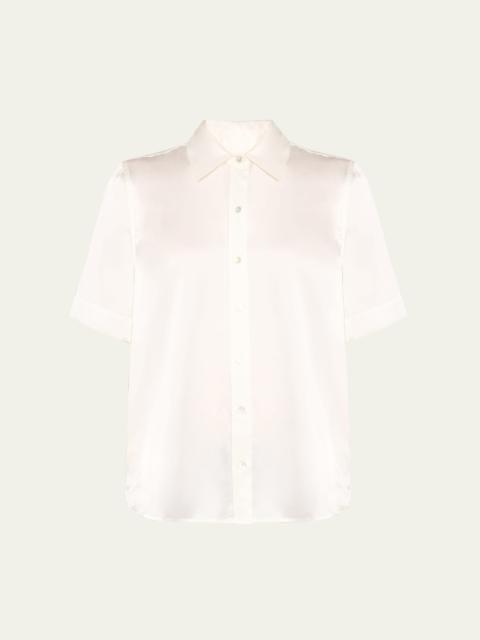 Ellah Short-Sleeve Silk Blouse