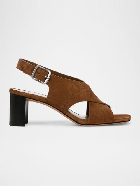 Vince Omega Suede Crisscross Slingback Sandals