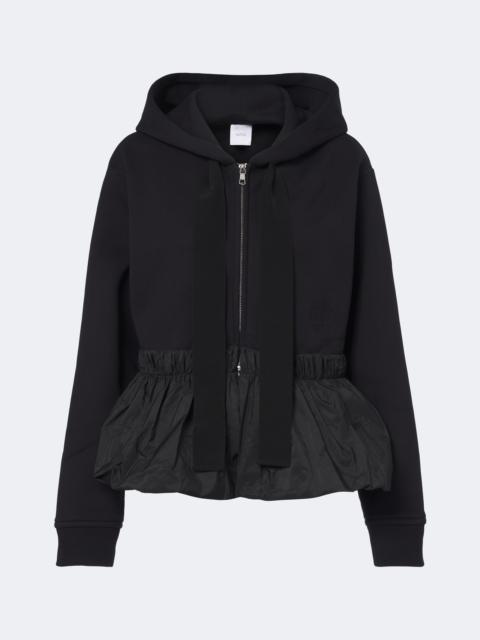 PATOU Peplum cotton zip-up hoodie