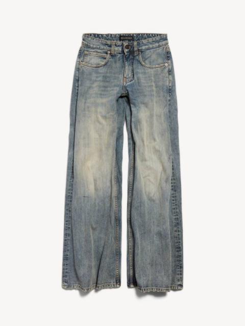 BALENCIAGA Women's Low Waist Baggy Pants in Blue