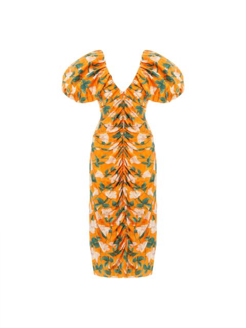 Agua by Agua Bendita Camelia Sabanero Dorado Midi Dress