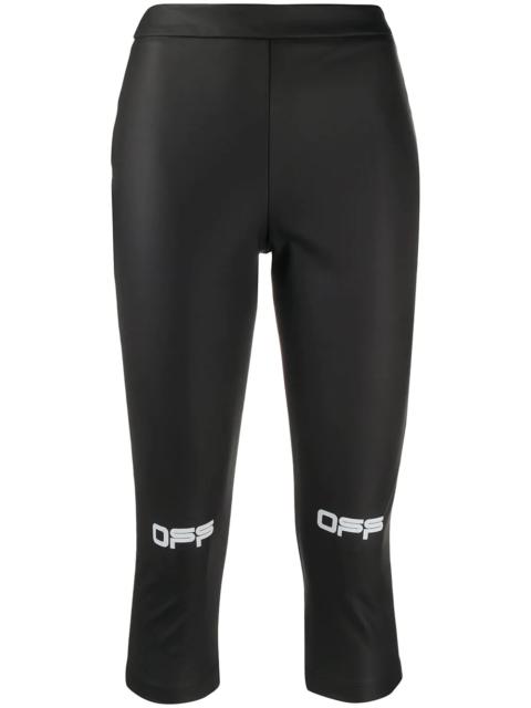 Off-White logo print cropped leggings