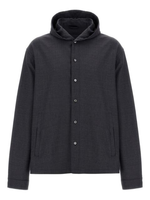 Herno button-fastening hooded jacket