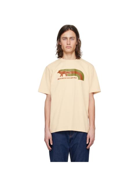 Maison Kitsuné Beige Flash Fox T-Shirt