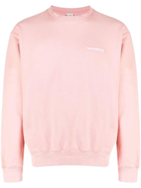 Sporty & Rich embroidered-logo crew-neck sweatshirt
