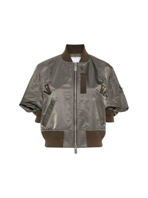 sacai cropped bomber jacket