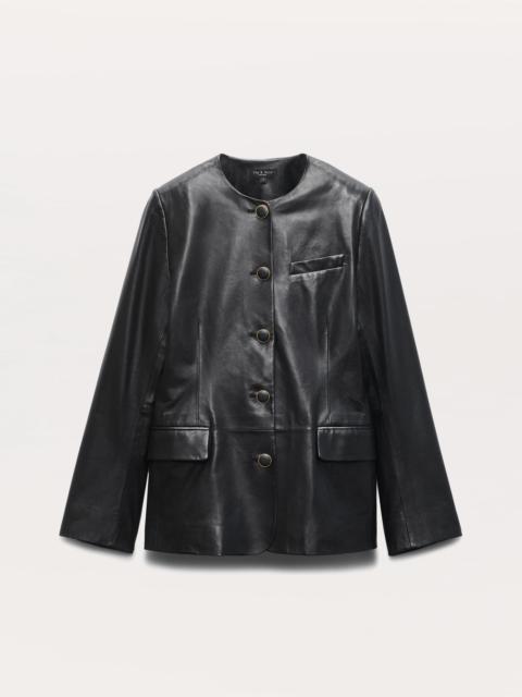 rag & bone Bartlet Collarless Lamb Leather Blazer