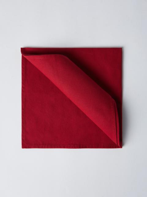 Brunello Cucinelli Red cotton twill pocket square for tuxedo