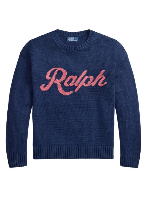 Polo Ralph Lauren Men's Logo Linen-Cotton Crewneck Sweater - Dark Cobalt Combo