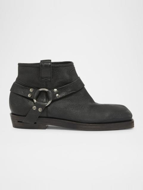 Balmain Men's Biker Calfskin Ankle Boots