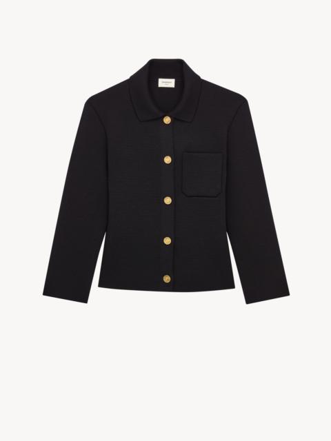 SAINT LAURENT POLO CARDIGAN IN WOOL