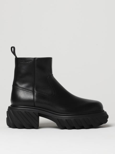 Off-White Tractor Motor ankle boots in leather with zip