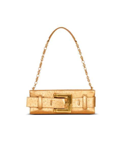 Balmain Anthem laminated leather clutch