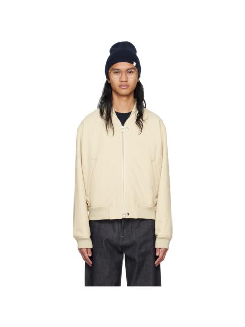 Jil Sander Beige Zip Bomber Jacket