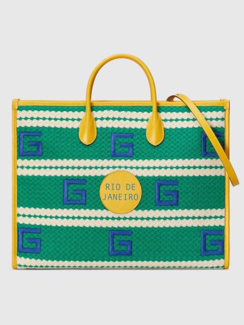 GUCCI Rio De Janeiro striped tote bag