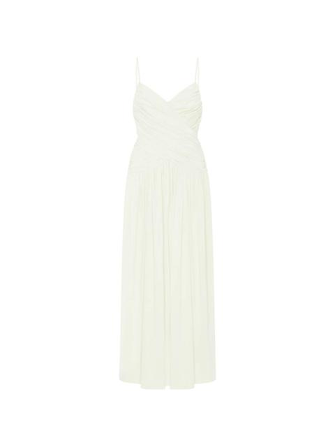 ROSETTA GETTY ruched slip midi dress