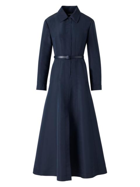 AKRIS Women's Ottoman Silk Belted Shirtdress - Navy