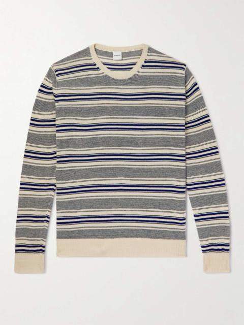 Aspesi Slim-Fit Striped Linen and Cotton-Blend Sweater