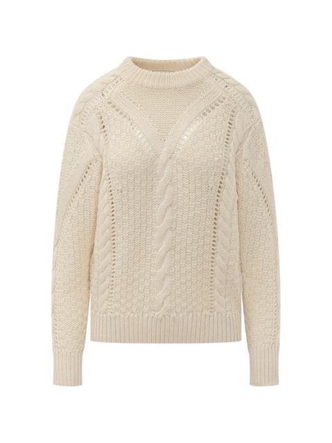 Isabel Marant Étoile Marant Étoile Cable-knit Pointelle-trim Sweater