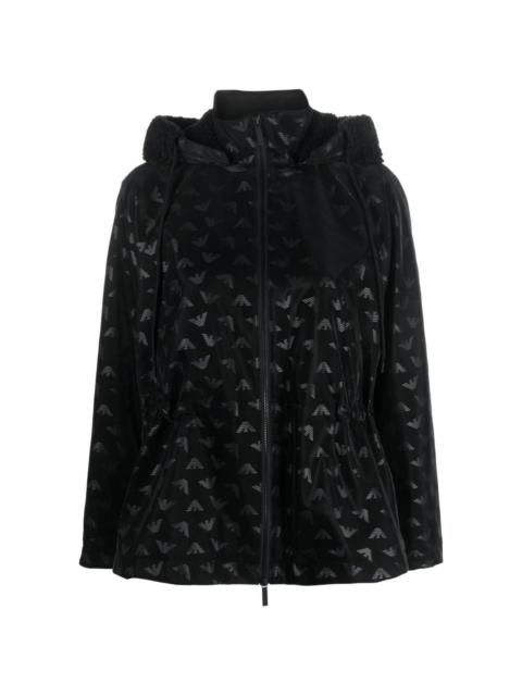 logo-print tonal hooded jacket