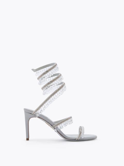 RENE CAOVILLA CHANDELIER SILVER SANDAL 80