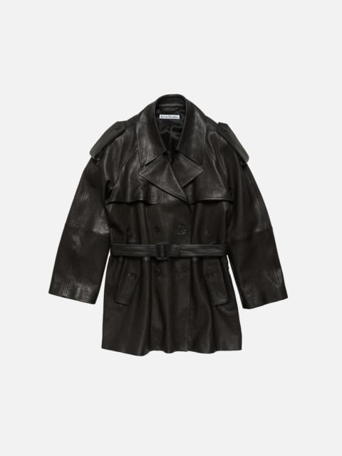 Acne Studios Leather trench coat - Black