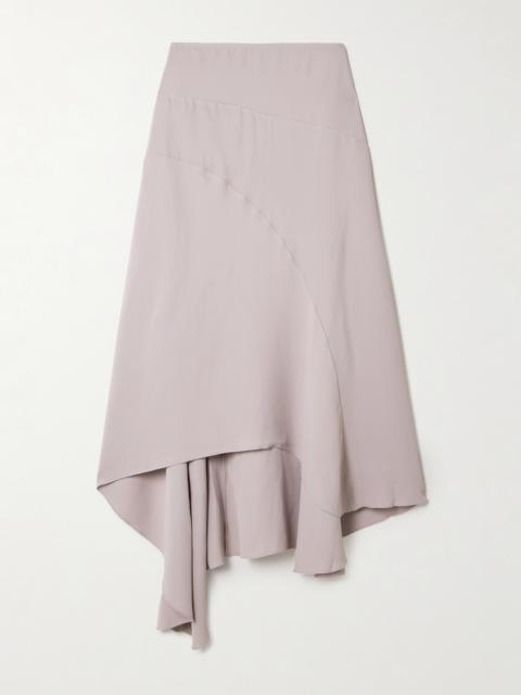 Victoria Beckham Paneled Asymmetric Crepe Midi Skirt