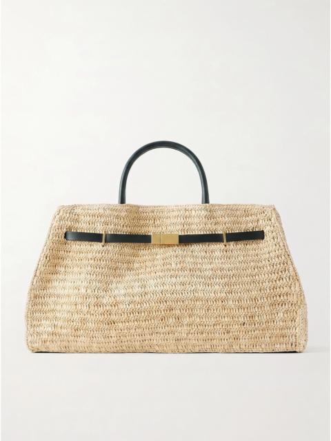 DeMellier Hudson Leather-trimmed Raffia Tote
