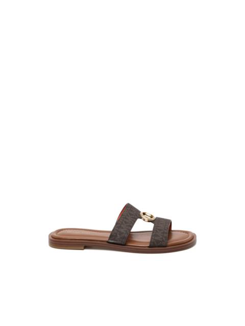 MICHAEL KORS all-over logo buckle sandals